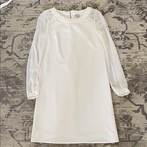 Off white long sleeve mini dress